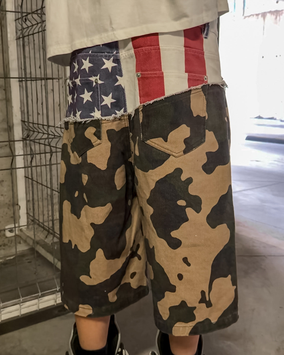 USA & Camo Cut Up Jorts
