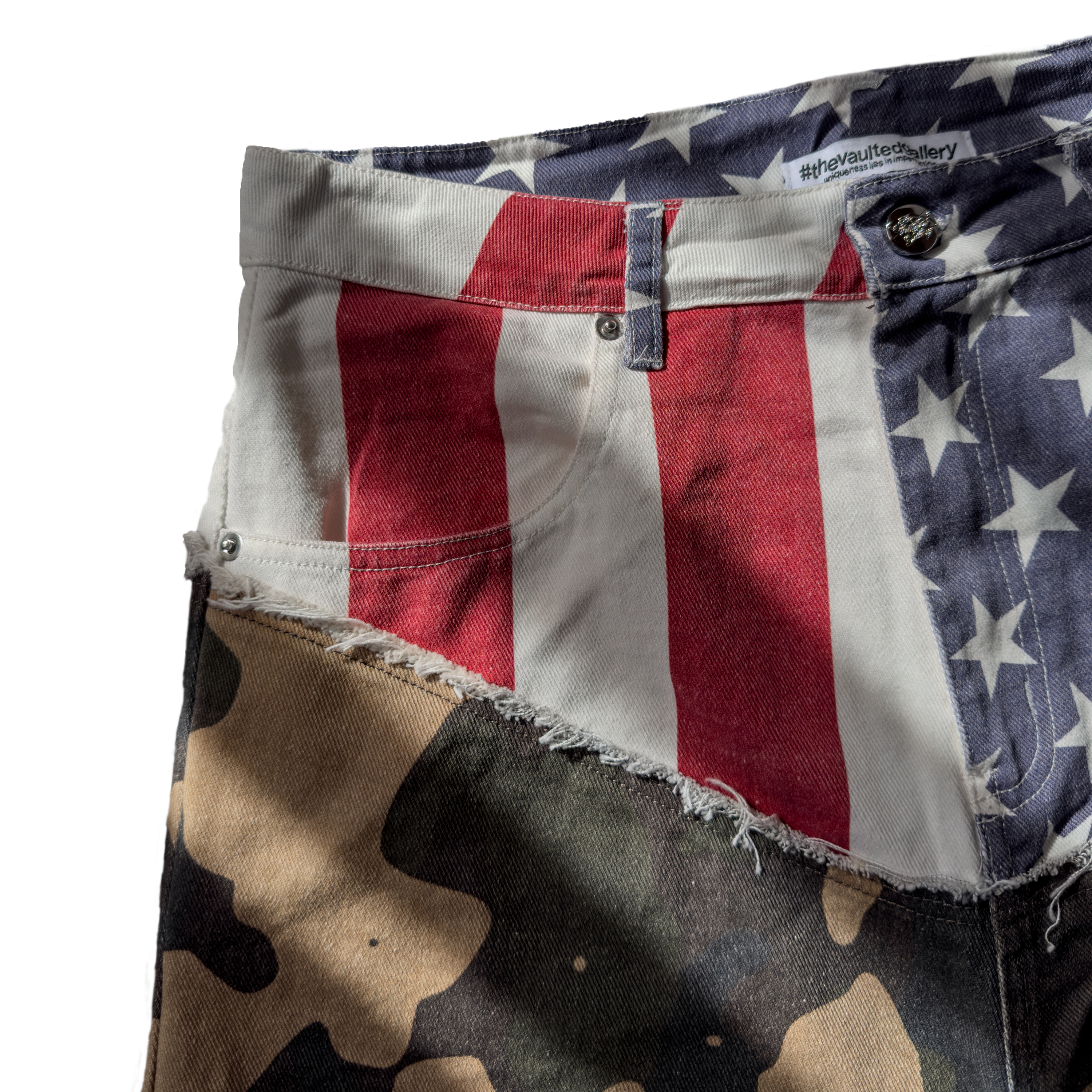 USA & Camo Cut Up Jorts