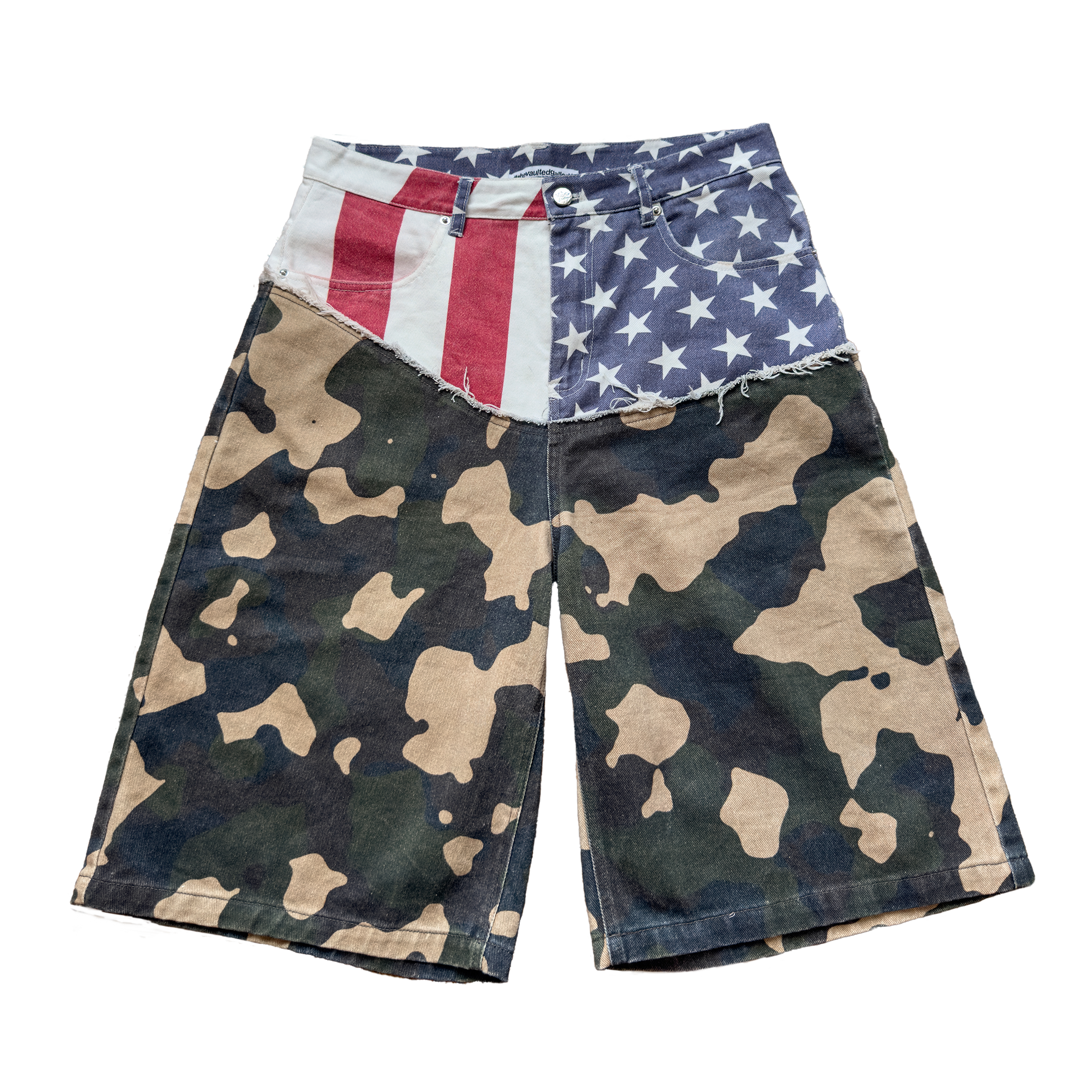USA & Camo Cut Up Jorts