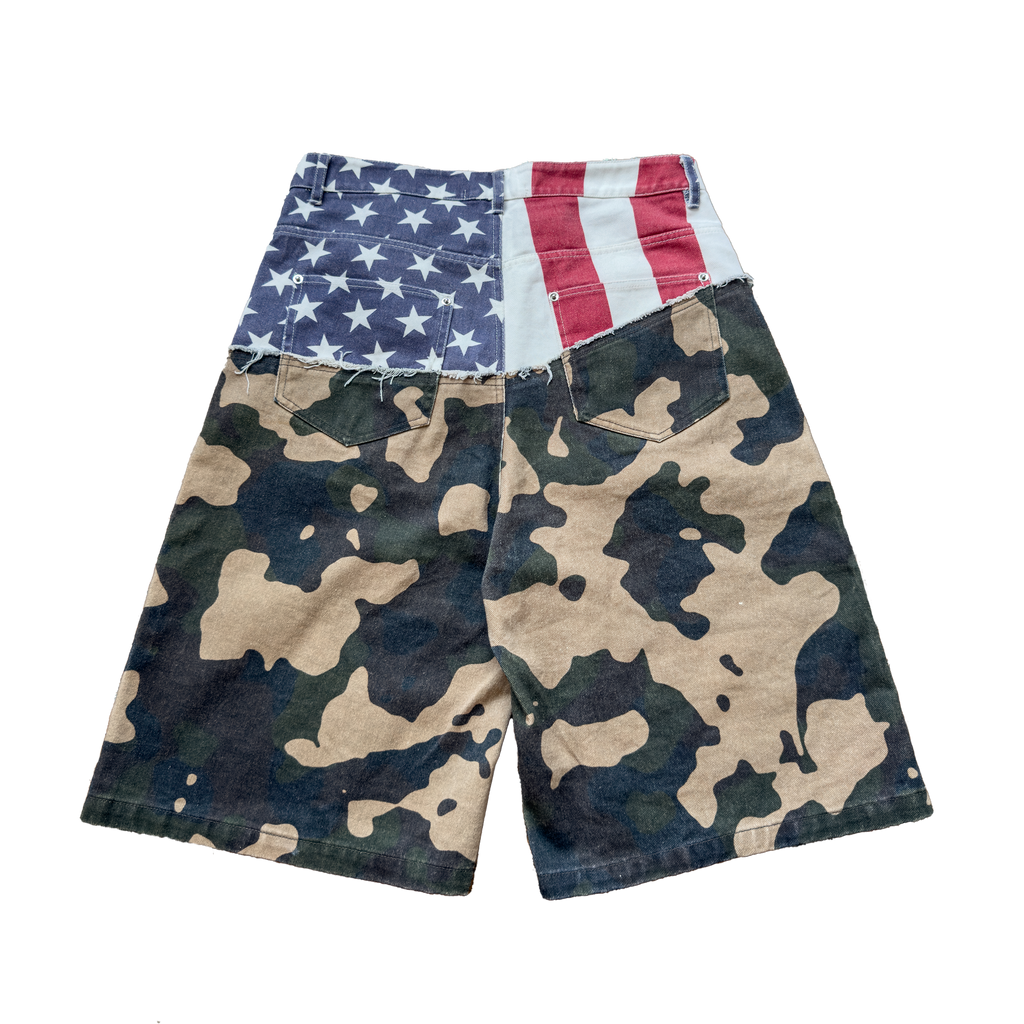 USA & Camo Cut Up Jorts