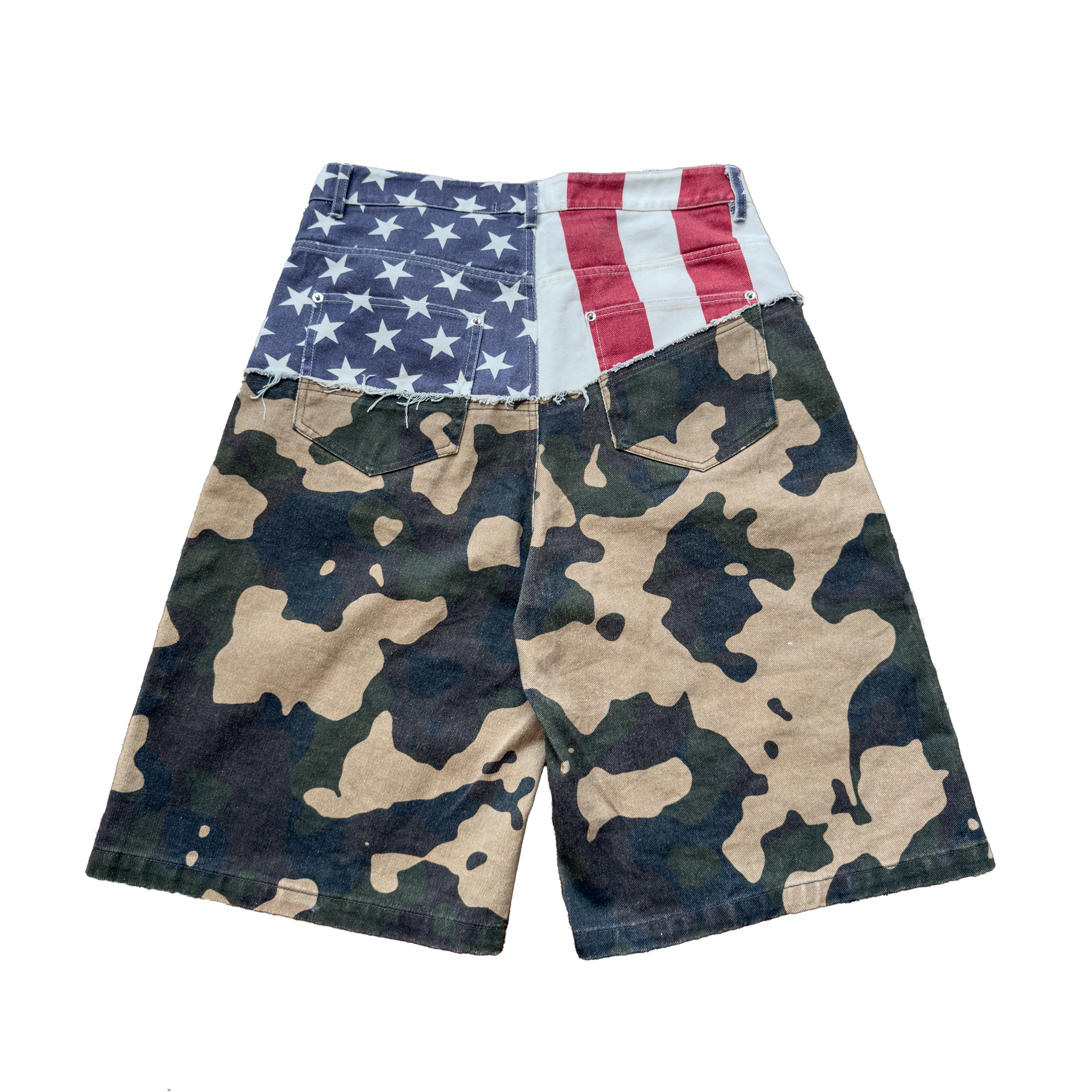 USA & Camo Cut Up Jorts